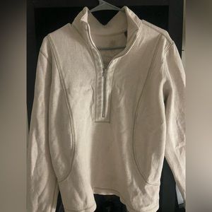 Cream white Tommy Bahama pull over zip up V neck